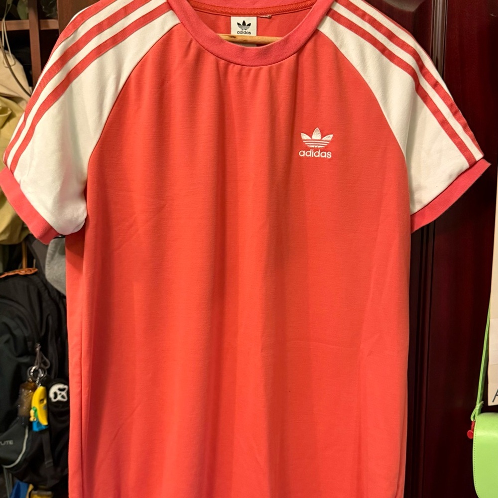 Adidas coral and White Short Sleeve dress